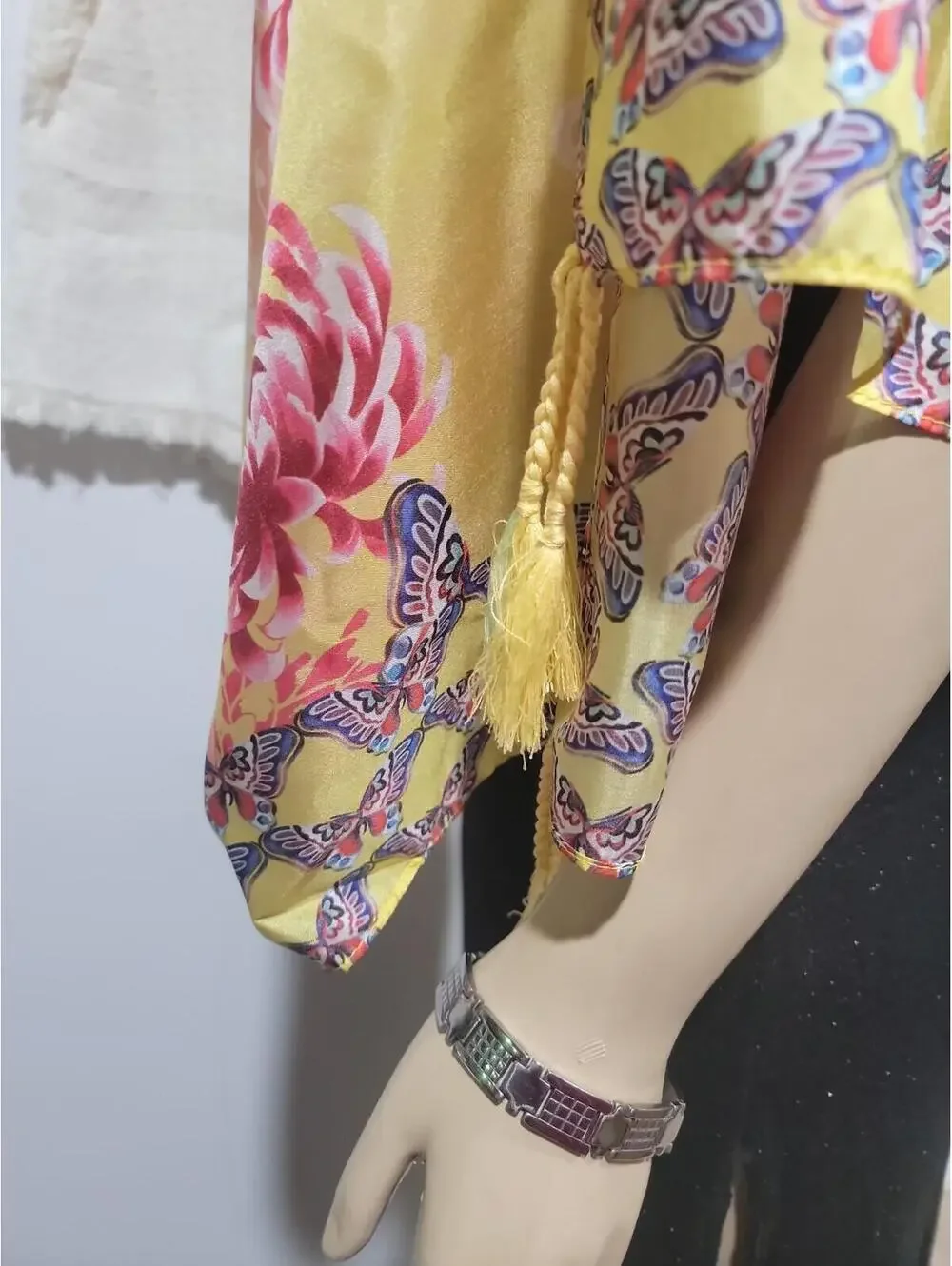 Johnny Was Charlie Print Silk Square Scarf With Tassels Silk Floral NEW #A